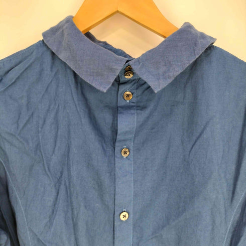 コットンハウスアヤ Cotton House Aya 襟リネン 裾レース コットンシャツブラウス レディース JPN:M