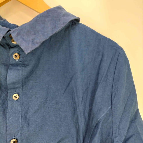 コットンハウスアヤ Cotton House Aya 襟リネン 裾レース コットンシャツブラウス レディース JPN:M