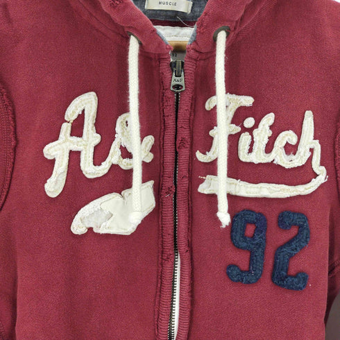 アバクロンビーアンドフィッチ Abercrombie & Fitch MUSCLE ダメージ加工 ジップパーカー メンズ JPN:S