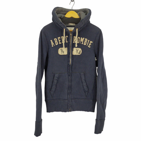 アバクロンビーアンドフィッチ Abercrombie & Fitch MUSCLE ダメージ加工 ジップパーカー メンズ import:M