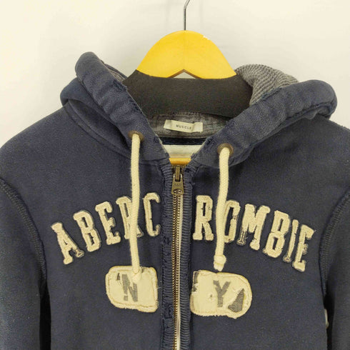 アバクロンビーアンドフィッチ Abercrombie & Fitch MUSCLE ダメージ加工 ジップパーカー メンズ import:M