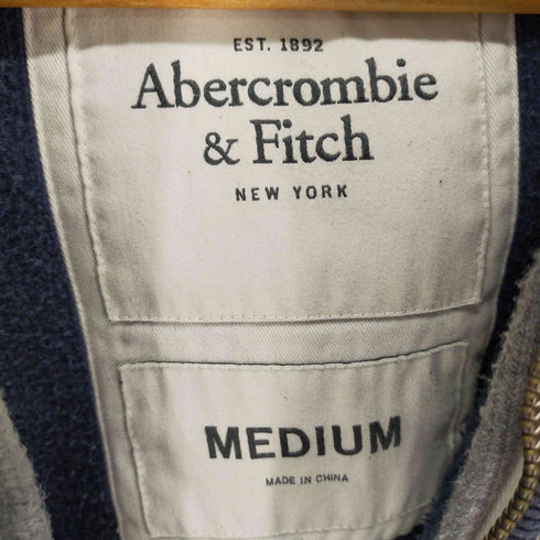 アバクロンビーアンドフィッチ Abercrombie & Fitch MUSCLE ダメージ加工 ジップパーカー メンズ import:M