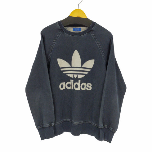 アディダス adidas ビックロゴデニムスウェット トレーナー トレフォイルロゴ メンズ FREE
