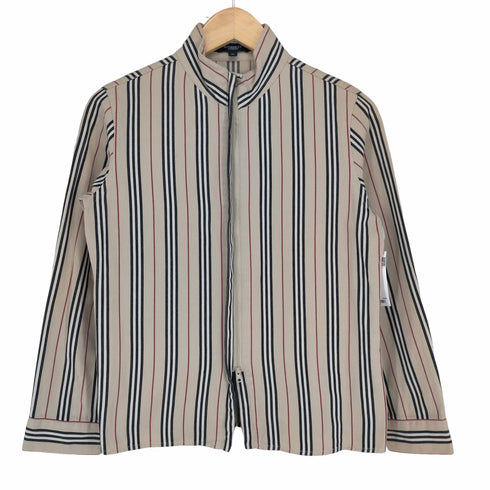 バーバリーロンドン BURBERRY LONDON ストライプジップシャツ レディース JPN:M