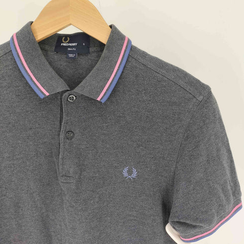 フレッドペリー FRED PERRY SLIM FIT ロゴ刺繍 S/S ポロシャツ メンズ import:S
