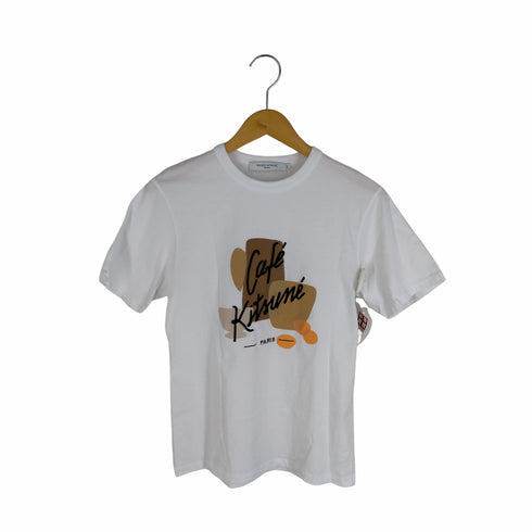 メゾンキツネ MAISON KITSUNE メゾンキツネ UNISEX cafe kitsune デザインプリント刺繍Tシャツ レディース XXS