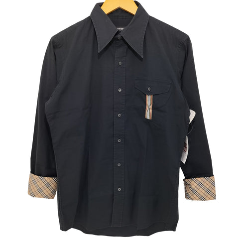バーバリーブラックレーベル BURBERRY BLACK LABEL ポケットチェックデザイン ロングスリーブシャツ メンズ 2