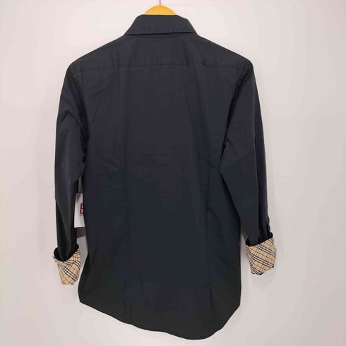 バーバリーブラックレーベル BURBERRY BLACK LABEL ポケットチェックデザイン ロングスリーブシャツ メンズ 2