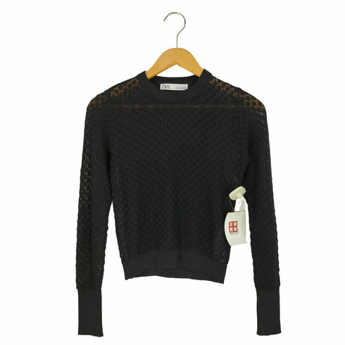 ザラ ZARA 透かし編み クルーネックニット レディース import:S
