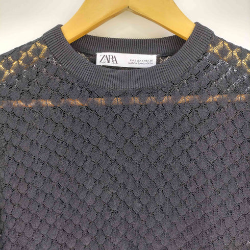 ザラ ZARA 透かし編み クルーネックニット レディース import:S