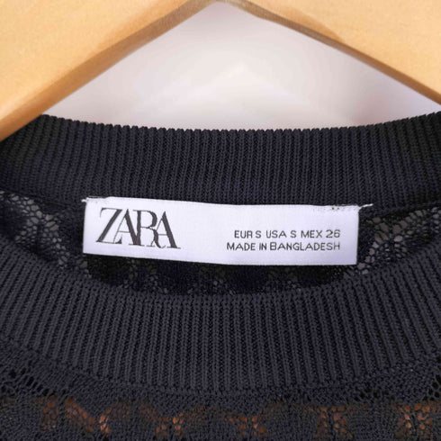 ザラ ZARA 透かし編み クルーネックニット レディース import:S