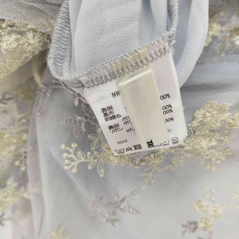 ミスティーウーマン mysty woman チュールブラウス 花 刺繍 レディース FREE