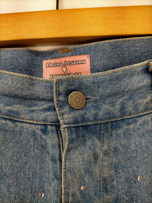 フォーエバー21 FOREVER 21 Theelma Aoyama ビジューデニムパンツ レディース import:L