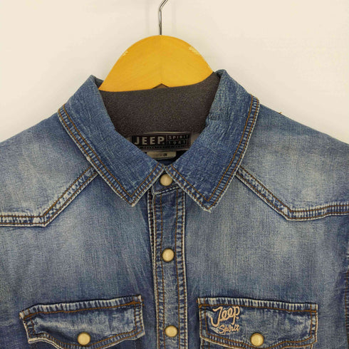 ジープ JEEP 三角タグ L/S デニムシャツ パッチワーク メンズ JPN:L