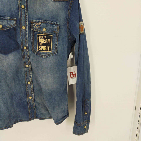 ジープ JEEP 三角タグ L/S デニムシャツ パッチワーク メンズ JPN:L