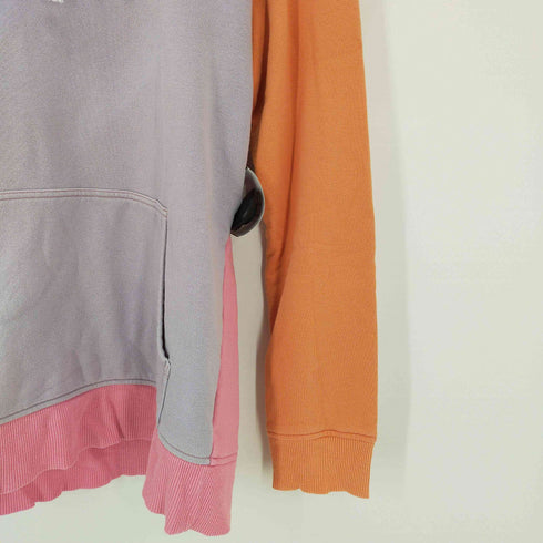 コムデギャルソンシャツ COMME des GARCONS SHIRT cotton jersey plain with CDG SHIRT logo front ロゴプリントカラーブロックスウェットパーカーマルチカラー メンズ JPN:L