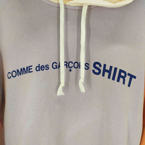 コムデギャルソンシャツ COMME des GARCONS SHIRT cotton jersey plain with CDG SHIRT logo front ロゴプリントカラーブロックスウェットパーカーマルチカラー メンズ JPN:L