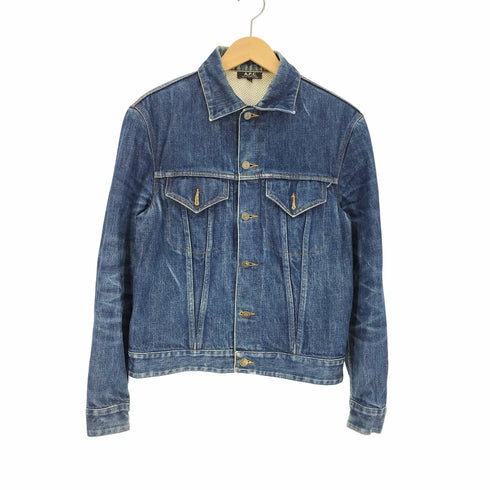 アーペーセー A.P.C. 90S フランス製 裏地メッシュ 3rd 型 セルビッチ デニム トラッカージャケット メンズ import:XS