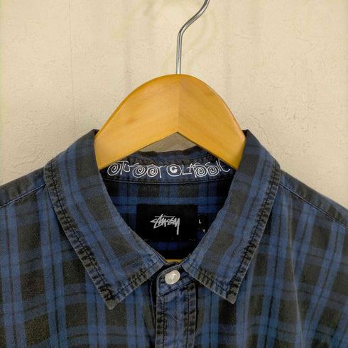 ステューシー Stussy classic ショーンフォント刺繍 チェックシャツ メンズ JPN:L