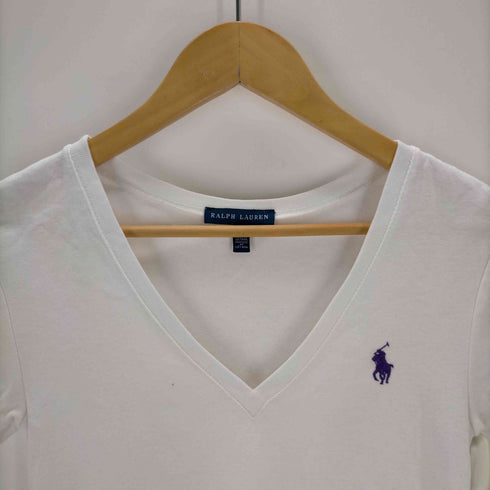 ラルフローレン RALPH LAUREN ポニー刺繍 VネックTシャツ レディース import:S
