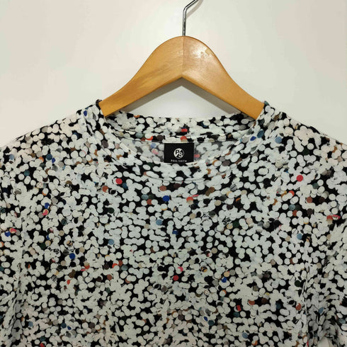ピーエスポールスミス PS Paul Smith 総柄プリント ドット クルーネックTシャツ レディース import:M