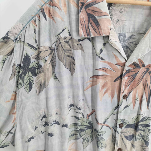 トミーバハマ Tommy Bahama 総柄 ビッグシルエット オープンカラー S/S シルク シャツ メンズ 4XB