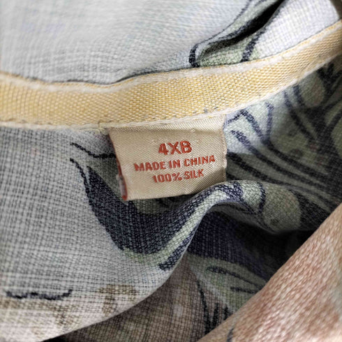トミーバハマ Tommy Bahama 総柄 ビッグシルエット オープンカラー S/S シルク シャツ メンズ 4XB