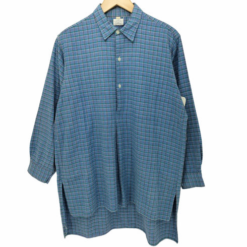 アーメン ARMEN 60-70s チェック柄 グランパシャツ プルオーバー ロングスリーブシャツ メンズ