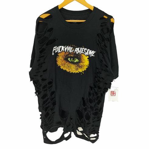 ファッキンオーサム FUCKING AWESOME ダメージ加工 フロントロゴ ピクセル アイ S/S Tシャツ メンズ import:XL
