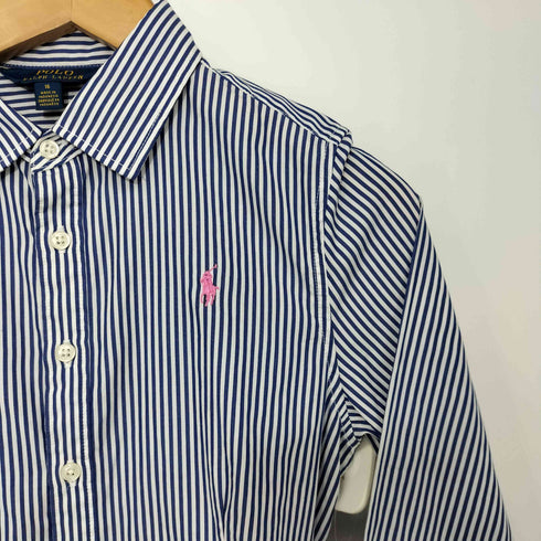 ポロラルフローレン POLO RALPH LAUREN スモールポニー刺繍 ストライプ柄シャツワンピース レディース 16