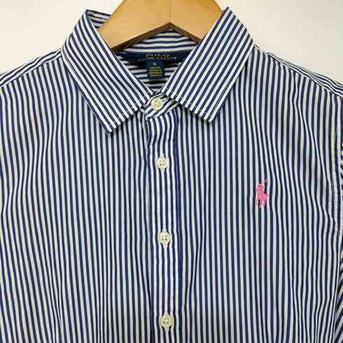 ポロラルフローレン POLO RALPH LAUREN スモールポニー刺繍 ストライプ柄シャツワンピース レディース 16