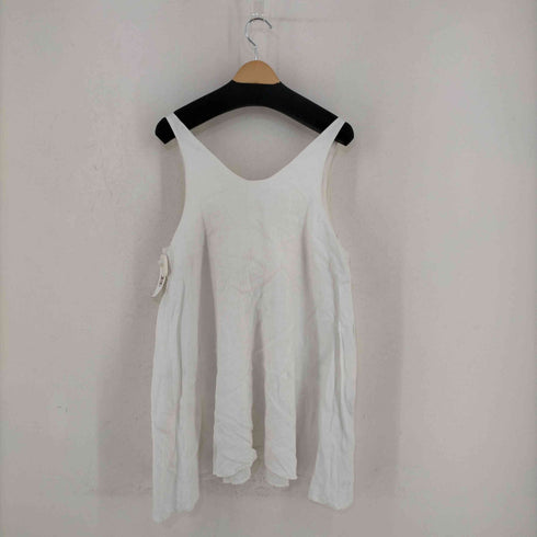 エボニーアイボリー Ebonyivory フロント刺繍 リネン ノースリーブワンピース レディース FREE