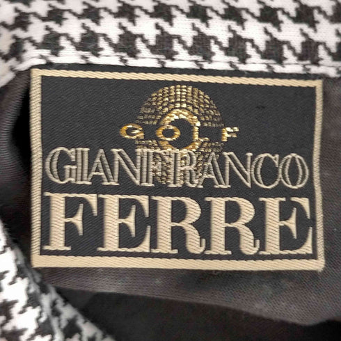 ジャンフランコフェレ GIANFRANCO FERRE イタリア製 コットン 千鳥格子切替シャツ レディース