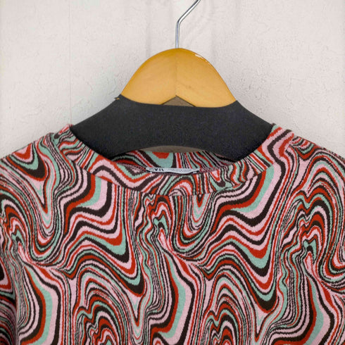 ザラ ZARA マーブル柄 ジャージーニット レディース import:S