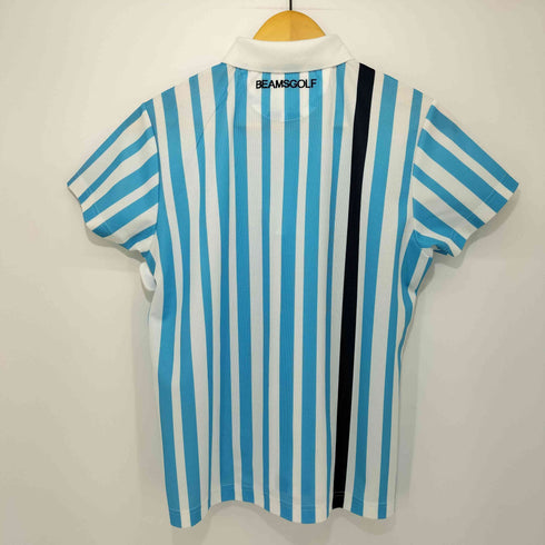 ビームス BEAMS BEAMS GOLF PURPLE LABEL 変則ストライプ ポロシャツ レディース JPN:L