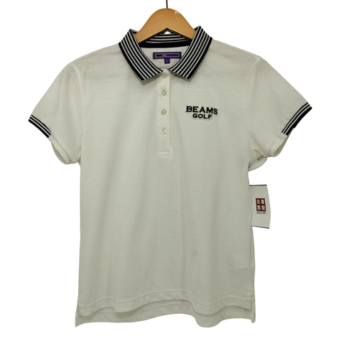 ビームス BEAMS BEAMS GOLF 襟ストライプ ポロシャツ レディース JPN:L