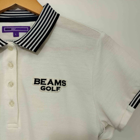 ビームス BEAMS BEAMS GOLF 襟ストライプ ポロシャツ レディース JPN:L