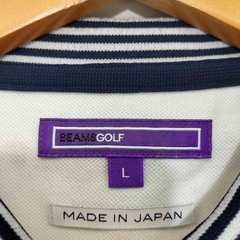 ビームス BEAMS BEAMS GOLF 襟ストライプ ポロシャツ レディース JPN:L