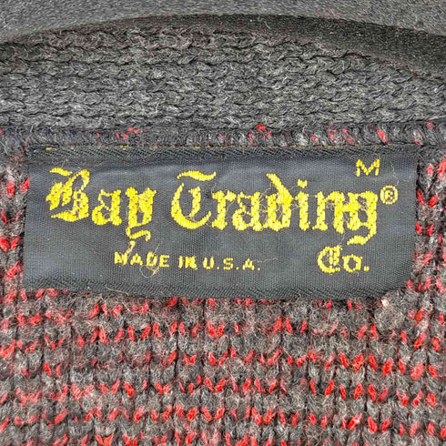 Bay Trading 80-90s MADE IN USA バーズアイ アクリルカーディガン メンズ import:M