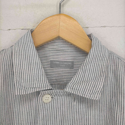 コムデギャルソンオム COMME des GARCONS HOMME サイドスリット ボックスシルエット ヒッコリーシャツ メンズ
