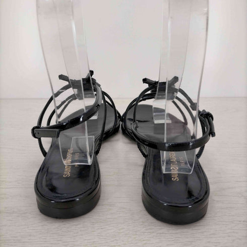サンローランパリ SAINT LAURENT PARIS パテントレザー カサンドラオープンサンダル レディース EUR:38