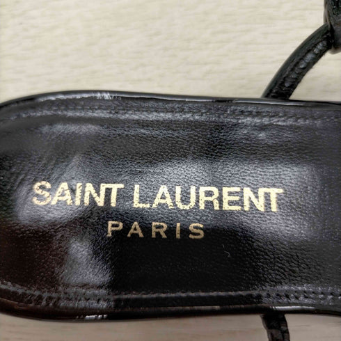 サンローランパリ SAINT LAURENT PARIS パテントレザー カサンドラオープンサンダル レディース EUR:38