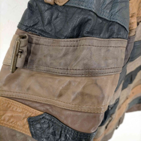 メゾンマルタンマルジェラ Maison Martin Margiela 復刻 12AW 再構築 レザーベルト モーターサイクルジャケット メンズ import:M