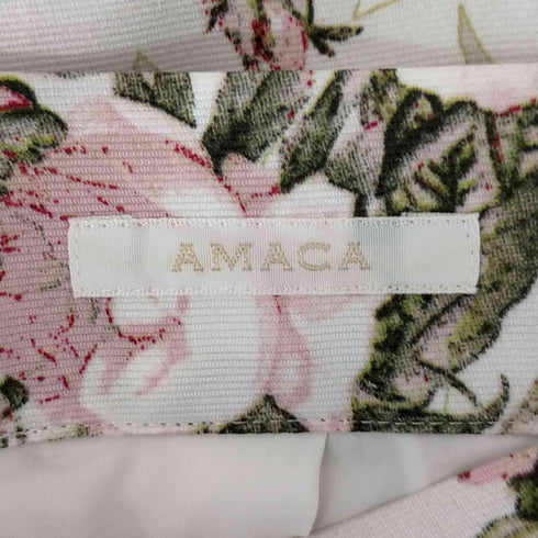 アマカ amaca 花柄 タックフレアスカート レディース JPN:36