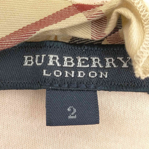 バーバリーロンドン BURBERRY LONDON 襟ノバチェックフリル 裾ロゴ刺繍 長袖カットソー レディース 2