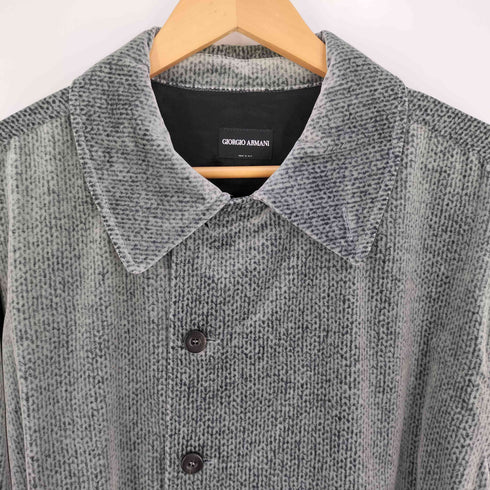 ジョルジオアルマーニ Giorgio Armani イタリア製 総柄 ベルベットシャツ メンズ EUR:54