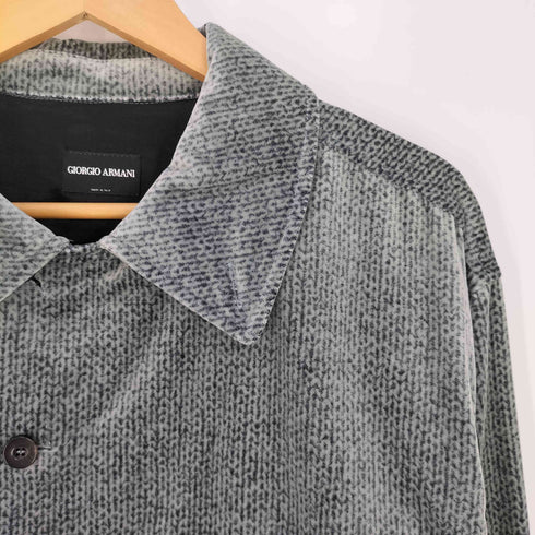 ジョルジオアルマーニ Giorgio Armani イタリア製 総柄 ベルベットシャツ メンズ EUR:54
