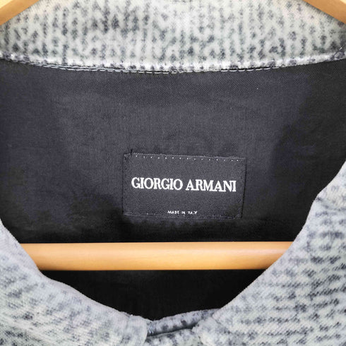 ジョルジオアルマーニ Giorgio Armani イタリア製 総柄 ベルベットシャツ メンズ EUR:54