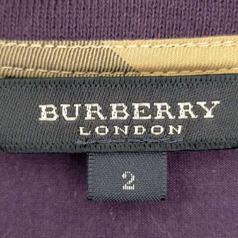 バーバリーロンドン BURBERRY LONDON 襟ノバチェック ロゴ刺繍 開襟ポロシャツ レディース 2