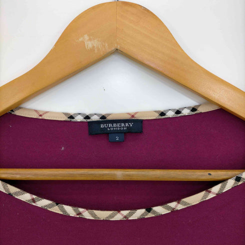 バーバリーロンドン BURBERRY LONDON 襟ノバチェック 裾ロゴ刺繍 七分丈カットソー レディース 2